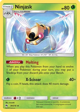 Ninjask 30/214 - SM  Lost Thunder Reverse Holofoil