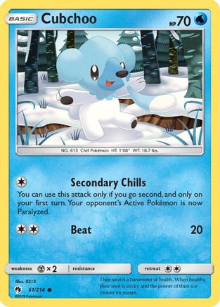 Cubchoo 61/214 - SM  Lost Thunder Reverse Holofoil