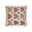 Neutral Heart Pattern Woven Pillow | Boho Heart Throw Pillow