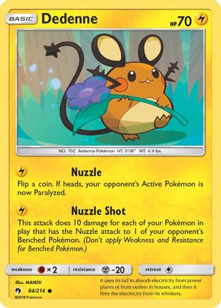Dedenne (84) 84/214 - SM  Lost Thunder Reverse Holofoil
