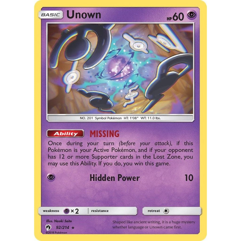 Unown (92) (92/214) (SM8)