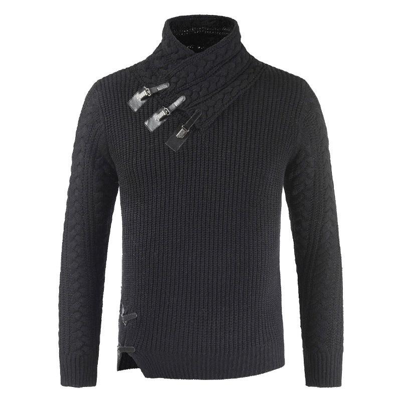 Men's Scalp Button Irregular Long Sleeve T-Shirt
