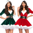 Women Christmas Dress Sexy Santa Claus Hoodie Cosplay Costumes Women Evening Party Clothes Winter Warm Dresses