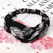Women Retro Style Knotted Hairband floral Print Cross Headband