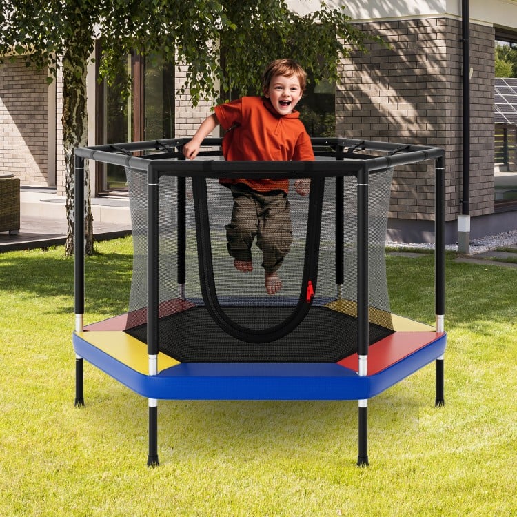 4 FT Small Toddler Recreational Trampoline with Safety Enclosure Net