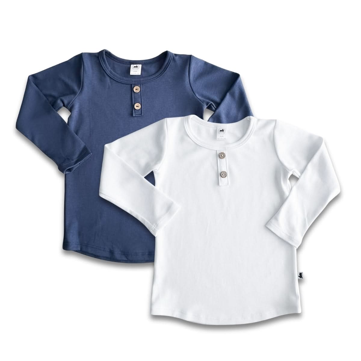 Kids' Bamboo Henley Long-Sleeve Shirt | White