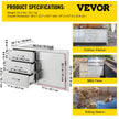 VEVOR Outdoor Kitchen Door Drawer Combo 38.1\'\'W x 22.6\'\'H x 20.8\'\'D, BBQ Access Door/Triple Drawers Combo with Stainless Steel Handles, Perfect for BBQ Island Patio Grill Station