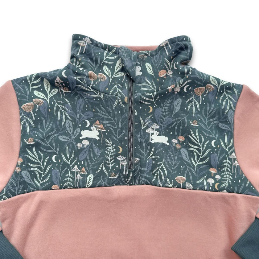 Kids' Bamboo Fleece Half-Zip | Ash With Night Sky