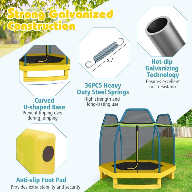 7 Feet Kids Recreational Bounce Jumper Trampoline
