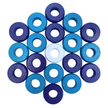 32 Purple and Light Blue Carrom / Pichenotte Rings - (Purple / Light Blue / Natural / Black / White) - Anneaux De Pichenottes - Game Accessories / Accessoires De Jeu