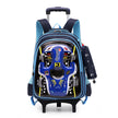 3D Car Trolley Waterproof Kids School Backpack with Wheels – Blue & Red