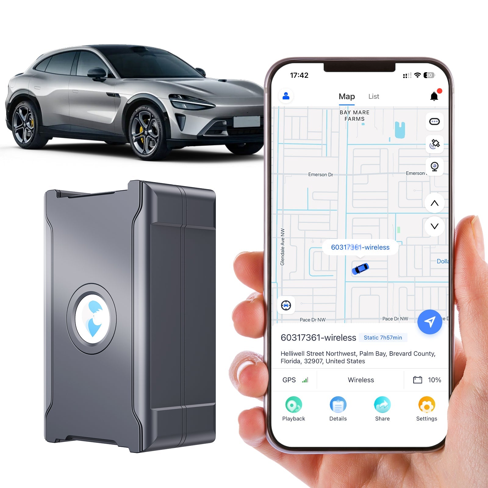 Anti-Theft Hidden GPS Tracker – Real-Time Vehicle Tracking for Car, Truck, Motorcycle & Luggage | 6000mAh | Subscription Required