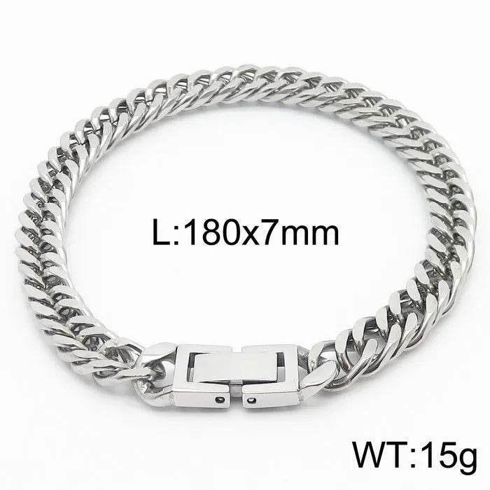Cuban Link Chain Trimming Chain Jewelry Buckle Titanium Steel Bracelet