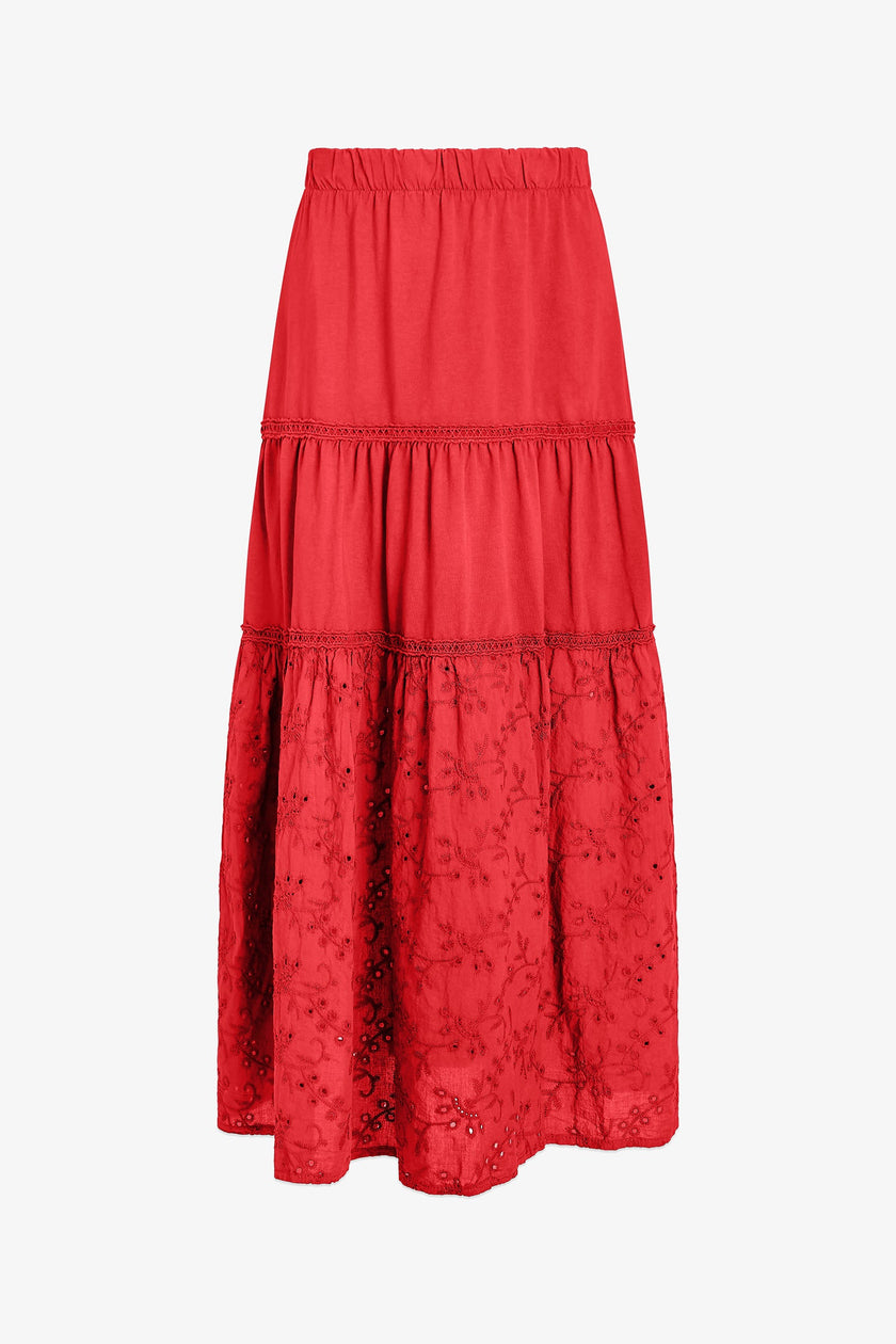 Women's Knit/Woven Combo Skirt