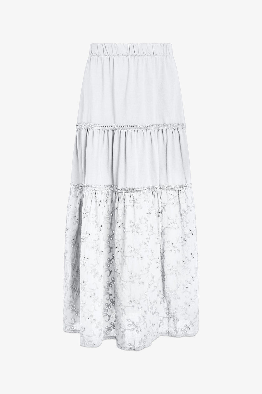 Women's Knit/Woven Combo Skirt