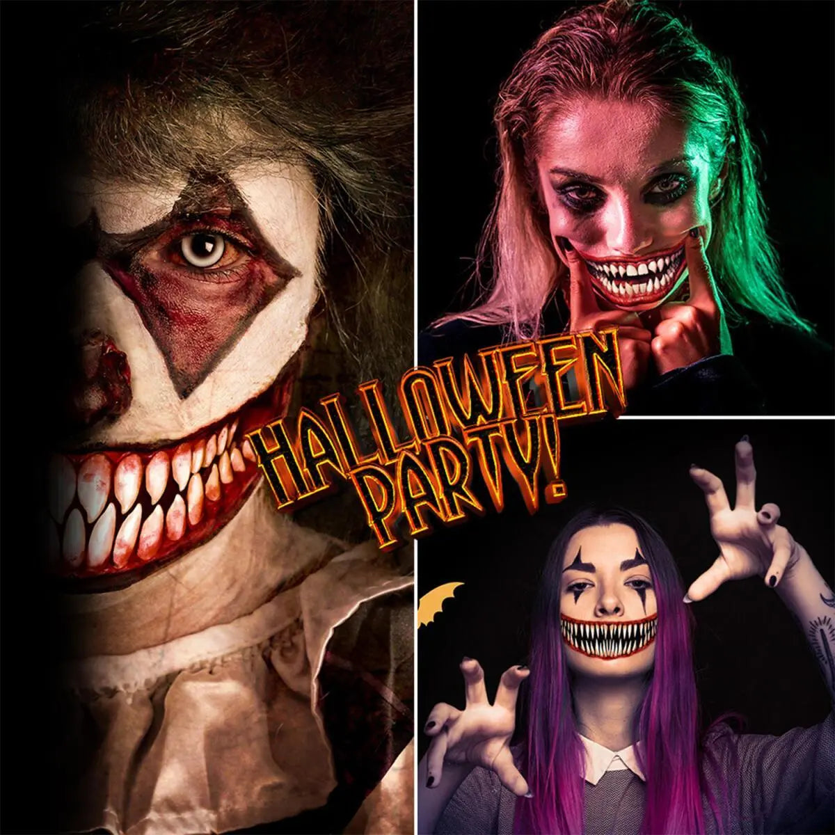 18 Pieces Of Scary And Realistic Design Halloween Temporary Tattoo Stickers