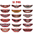 18 Pieces Of Scary And Realistic Design Halloween Temporary Tattoo Stickers