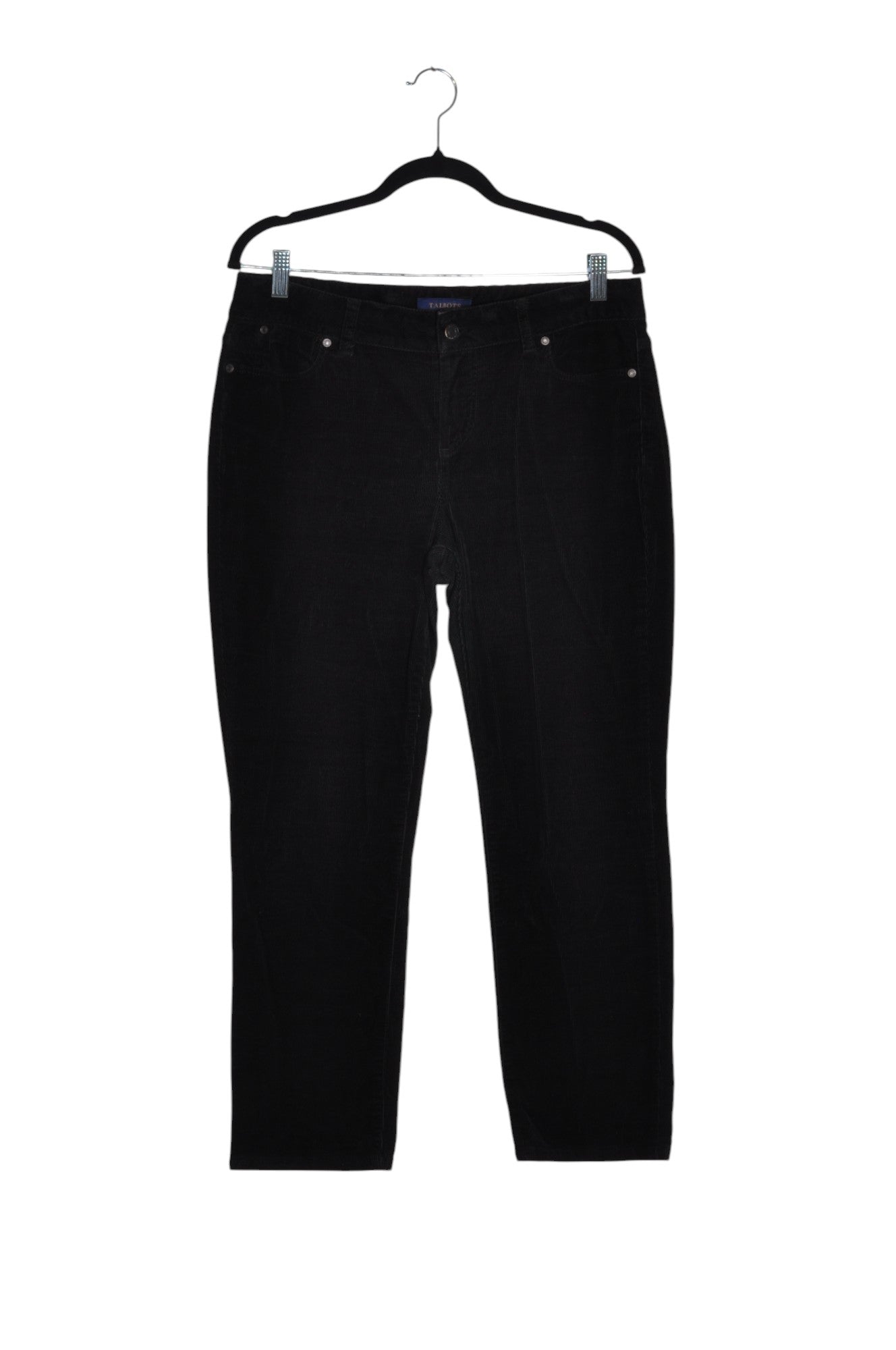 TALBOTS Women Corduroy Pants Regular fit in Black - 10