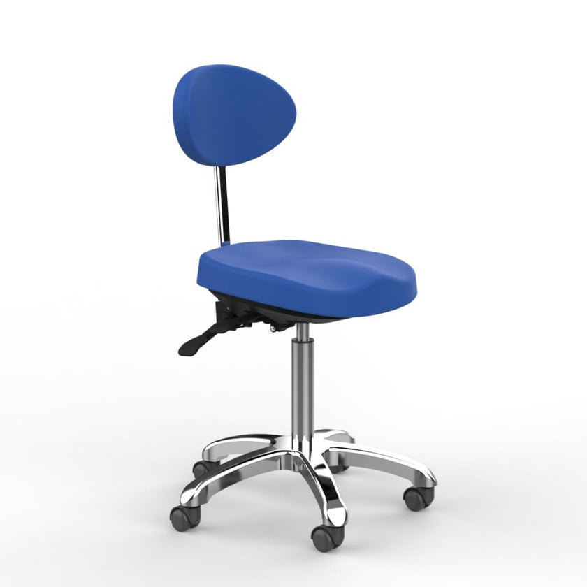 Silverfox Rolling Stool with Back Support 1025E