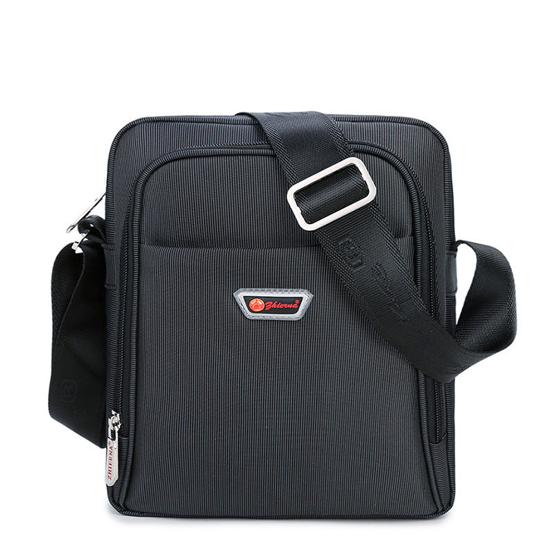 Men's Oxford Cloth Messenger Bag – Shoulder & Crossbody, Black & Brown