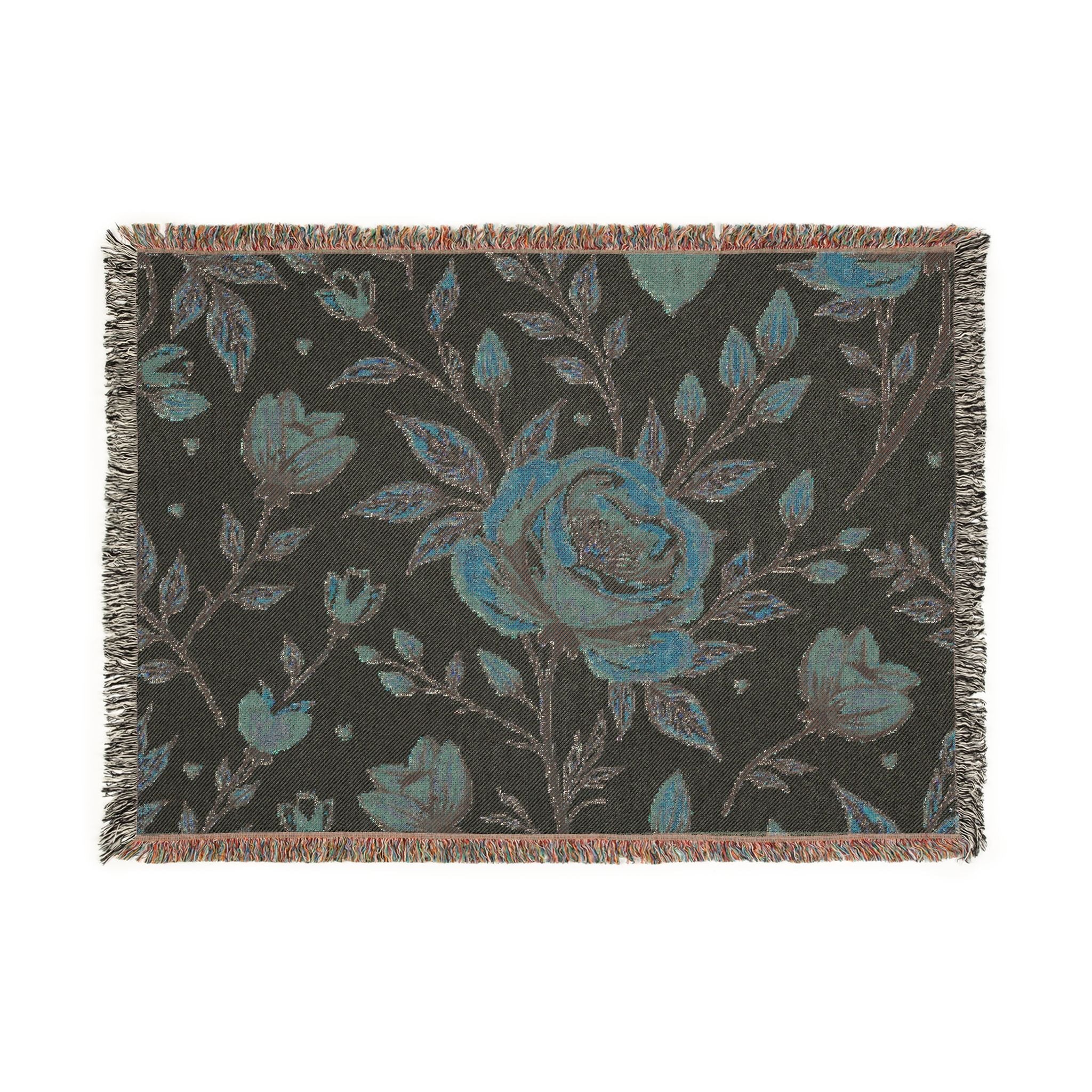 Floral Woven Blanket — Vintage Rose Throw