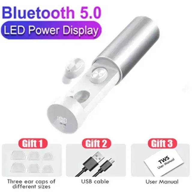 TWS Bluetooth Earphones V5.0 Wireless In-ear Stereo Sound MIC Headphones 8D HIFI Noise Canceling Sport Headsets for IOS Android