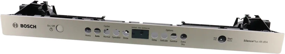 Panneau de façade pour lave-vaisselle Bosch, pièce 00777877 - Argent