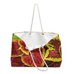 Variegated Coleus Leaf Weekender Bag | Colorful Botanical Tote | Large Tote Bag