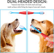 Dual-Head Dog Toothbrush – 360 Pet Teeth Cleaning Brush for Plaque Removal, Gum Care & Fresh Breath