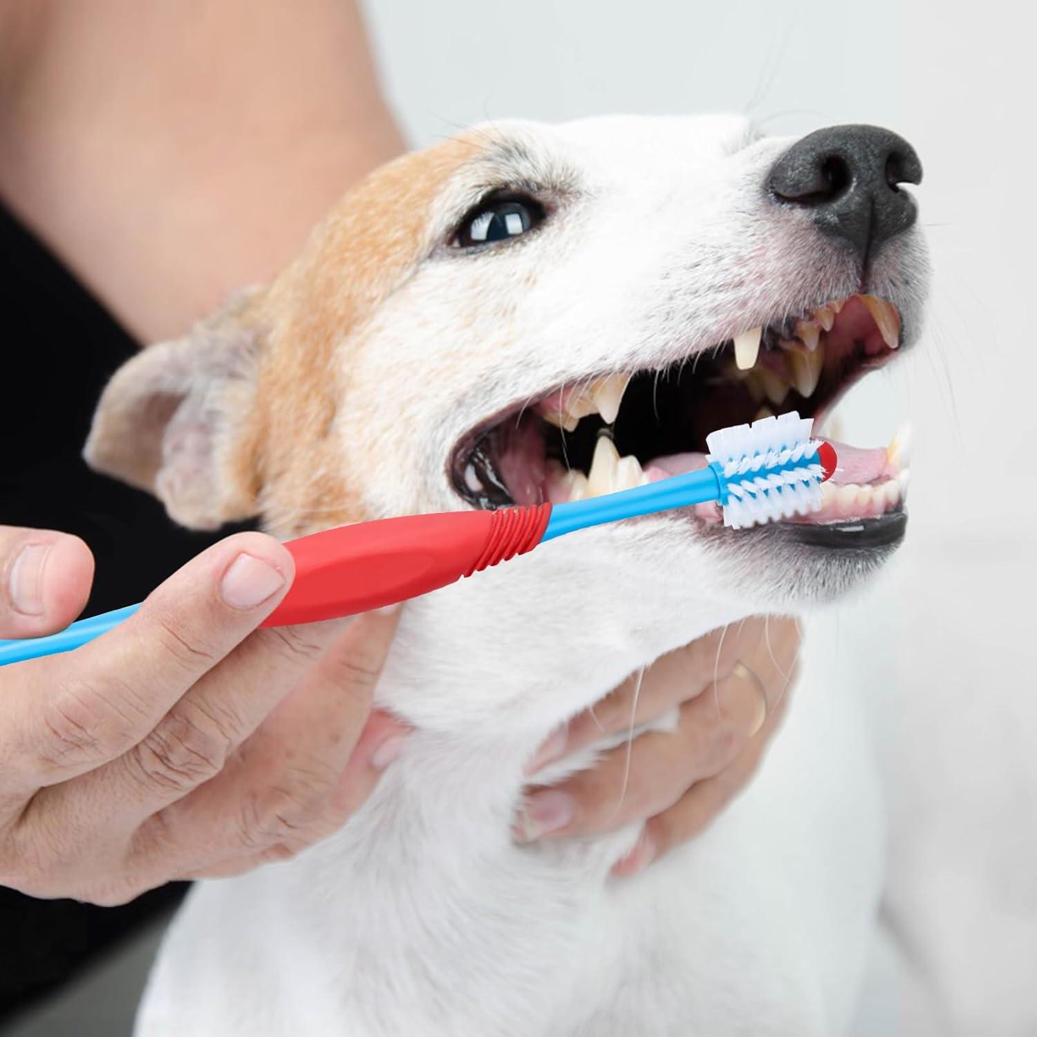 Dual-Head Dog Toothbrush – 360 Pet Teeth Cleaning Brush for Plaque Removal, Gum Care & Fresh Breath