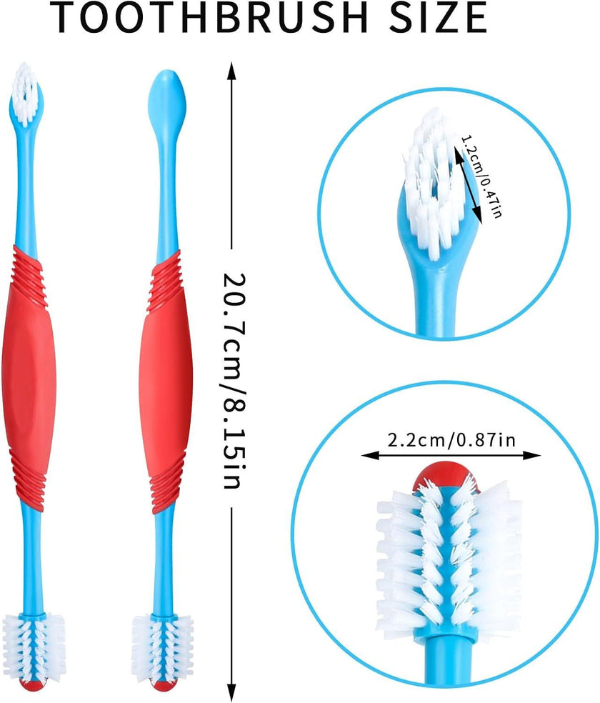 Dual-Head Dog Toothbrush – 360 Pet Teeth Cleaning Brush for Plaque Removal, Gum Care & Fresh Breath