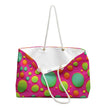 Colorful Bubble Pattern Weekender Bag | Neon Pink Green Orange, Large Tote Bag