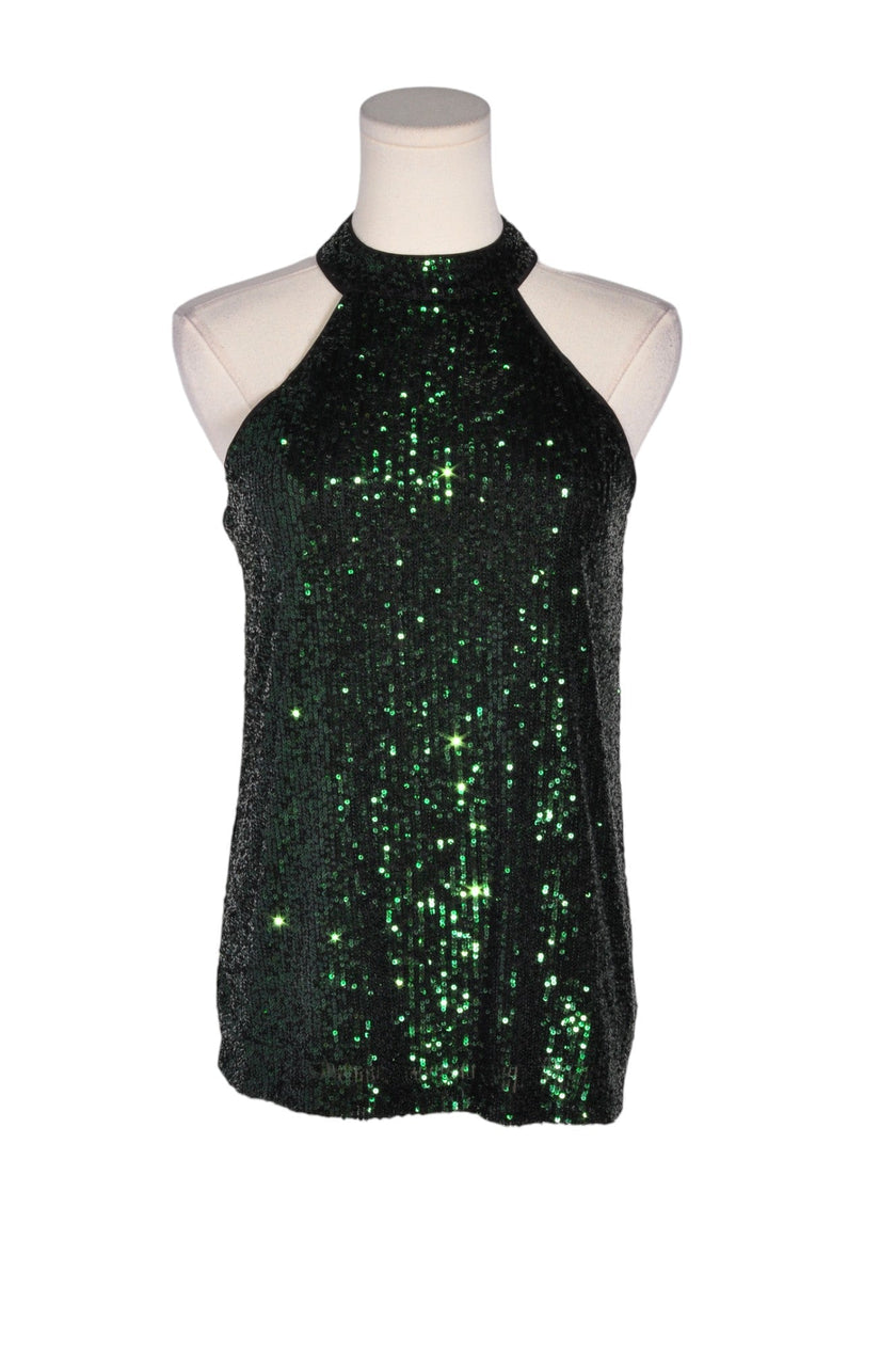 CABLE & GAUGE Women Halter Tops Regular fit in Green - S