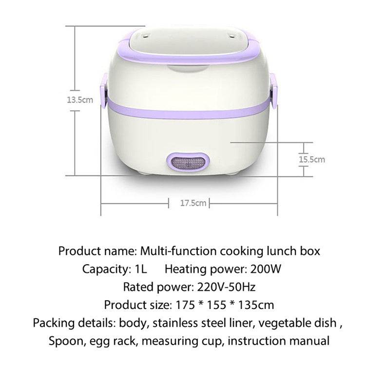 Multi-Function Electric Cooking Lunch Box – Portable & Heated