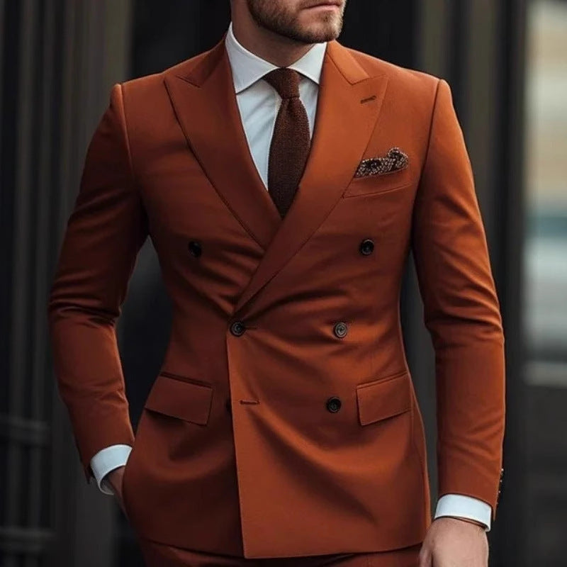Men's British Slim Fit 2-Piece Suit Set – 17 Colors, Banquet & Wedding Formal Wear | Canada & USA (XS–5XL)