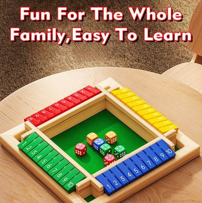 Children Dice Game,2-4 Player Family Wooden Board Table Math Games For Adults And Kids.