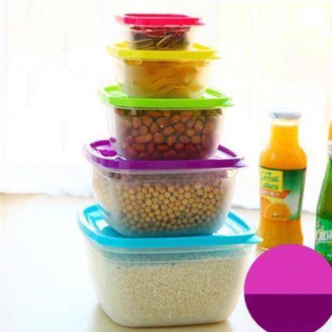 Microwavable Food Storage Container Stack Set – 5-Size Stackable PP Containers (Round or Square)