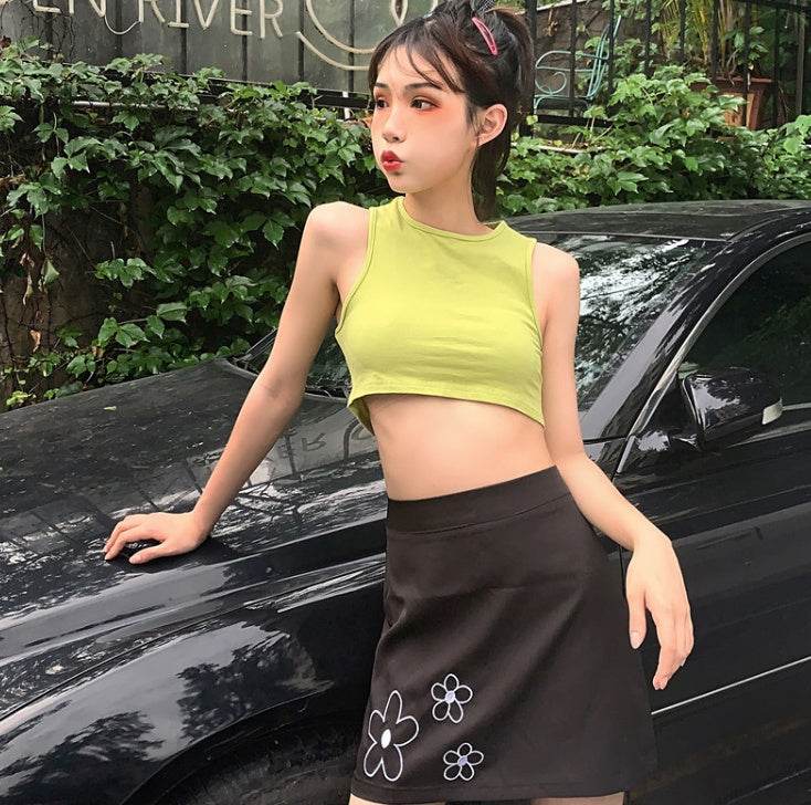 Summer Halter neck tank Tops and Skirt Outfit set