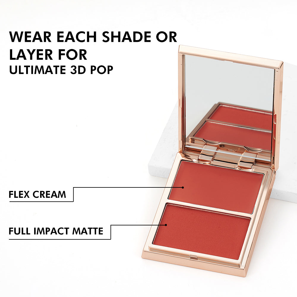 PHOFAY Double-Take Cream & Powder Blush Duo – Multi-Colour Blush & Contour Set
