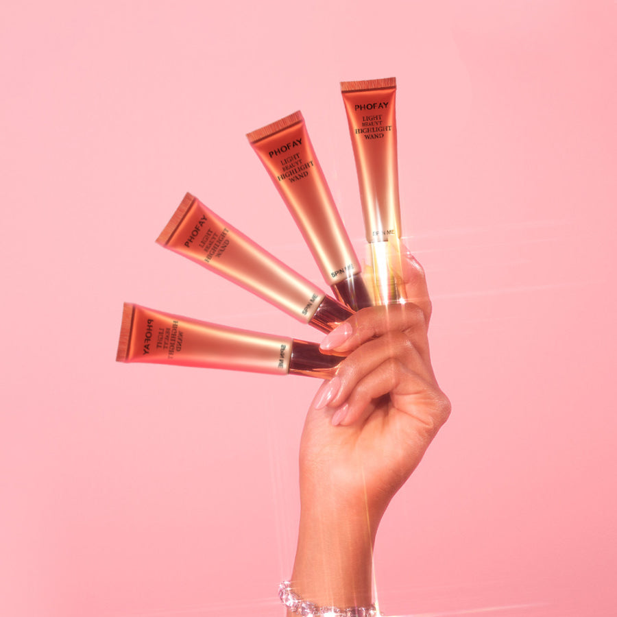 PHOFAY Highlighter Wand – Silky Shimmer Glow Stick (6 Shades, 15 mL)