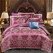 Jacquard Cotton Four‑Piece Luxury Bedding Set – Pure Cotton Duvet Cover & Silk‑Satin Finish Bed Sheet