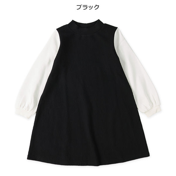 西松屋 ELFINDOLL CLASSIC 表起毛リブ風長袖ワンピース 正規品