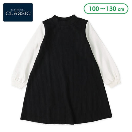 西松屋 ELFINDOLL CLASSIC 表起毛リブ風長袖ワンピース 正規品