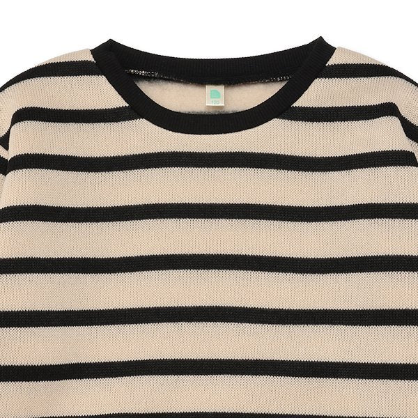 西松屋 ELFINDOLL 裏起毛ニットソーボーダー長袖ワンピース 正規品