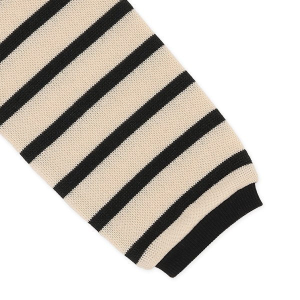 西松屋 ELFINDOLL 裏起毛ニットソーボーダー長袖ワンピース 正規品