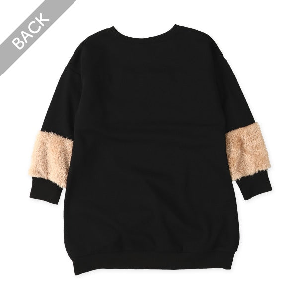 西松屋 ELFINDOLL 裏起毛胸&袖ファー長袖ワンピース 正規品