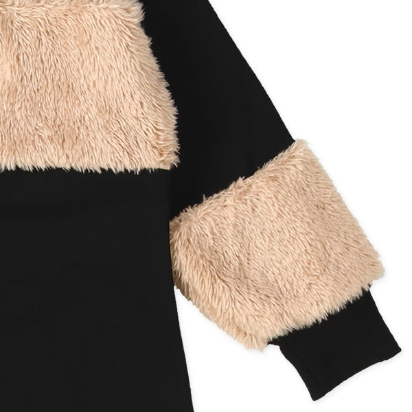 西松屋 ELFINDOLL 裏起毛胸&袖ファー長袖ワンピース 正規品