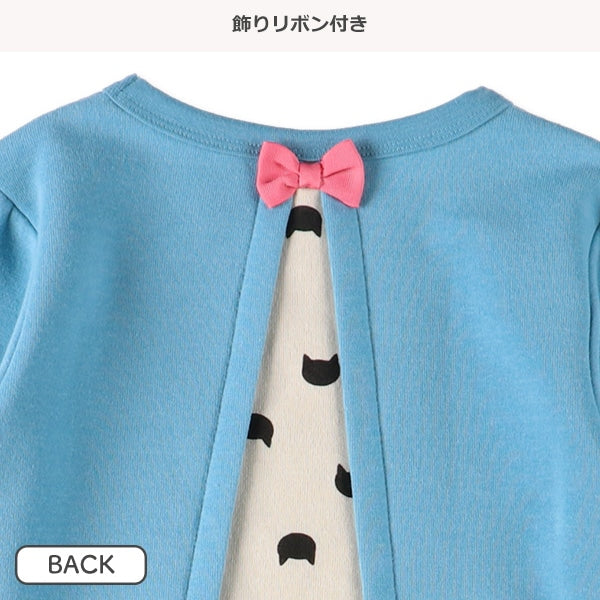 西松屋 ELFINDOLL 裏起毛ねこしっぽバックシャン長袖ワンピース 正規品