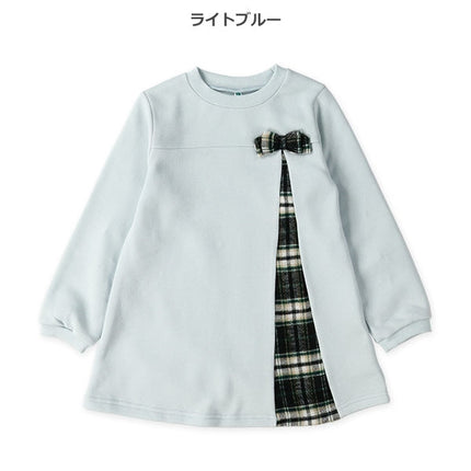 西松屋 ELFINDOLL 裏起毛チェック前切り替え長袖ワンピース 正規品