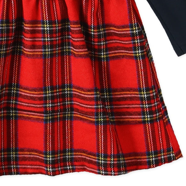 西松屋 ELFINDOLL チェック前切り替え長袖ワンピース 正規品